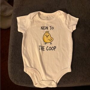 Adorable White Bodysuit with Yellow Chick